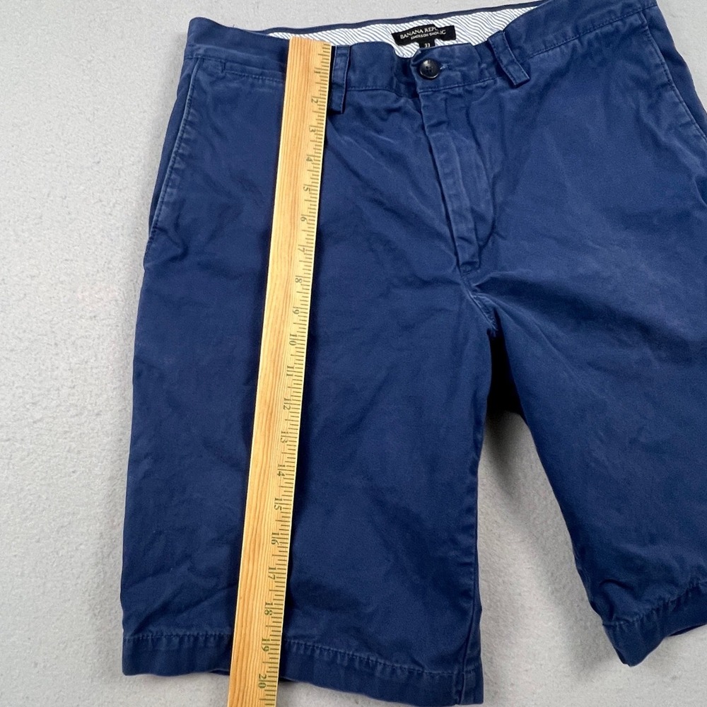 Banana Republic Emerson Shorts Mens 33 Blue Chino Cotton Casual Prep Summer - Picture 4 of 14